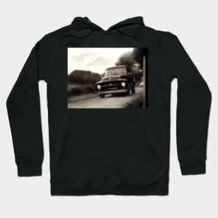 1954 FORD F-100, black white Hoodie